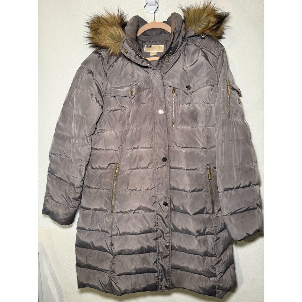 Michael Kors fur hood woman's puffer coat